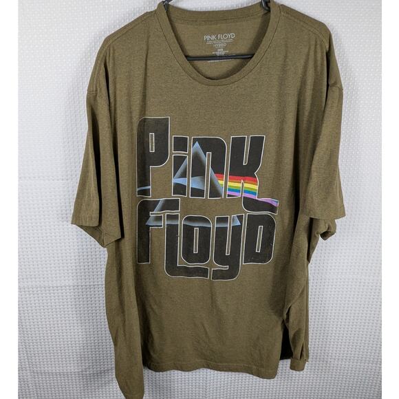 Pink Floyd Dark Side Of The Moon Band T-Shirt Mens 3XB Brown Graphic Tee Hybrid - Picture 1 of 4
